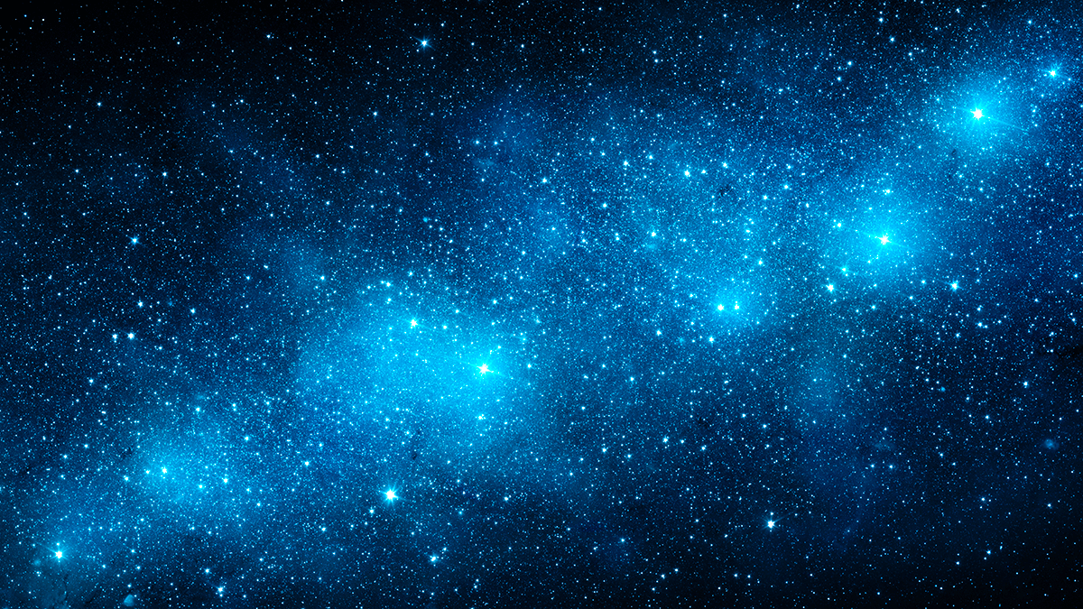 青く光る銀河